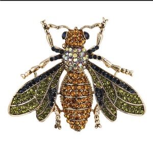 Colorful Bejeweled Bee Brooch